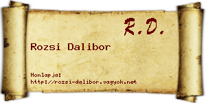 Rozsi Dalibor névjegykártya